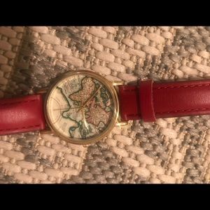 Around the World leather watch